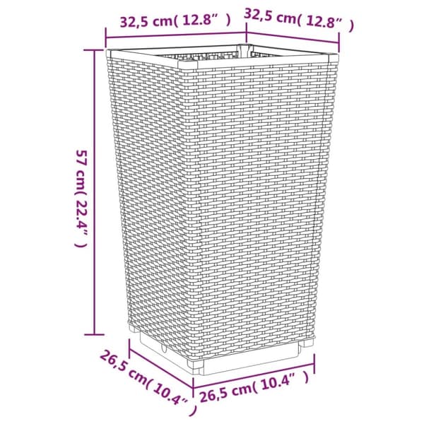 vidaXL Plantekasser 2 stk blågrå 32,5x32,5x57 cm PP