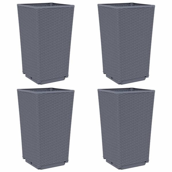 vidaXL Plantekasser 4 stk blågrå 32,5x32,5x57 cm PP