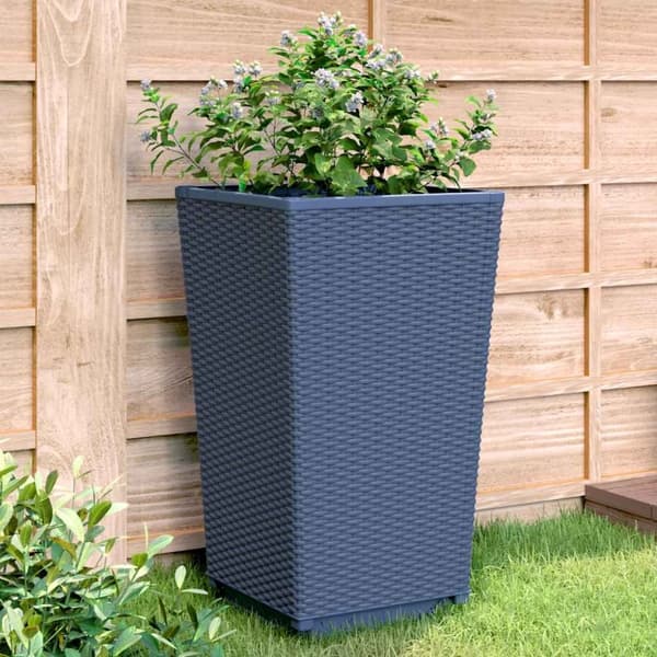 vidaXL Plantekasser 4 stk blågrå 32,5x32,5x57 cm PP