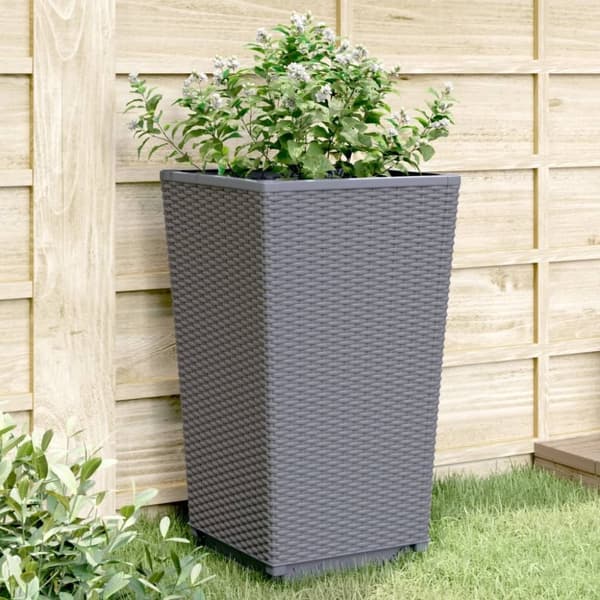 vidaXL Plantekasser 4 stk blågrå 32,5x32,5x57 cm PP