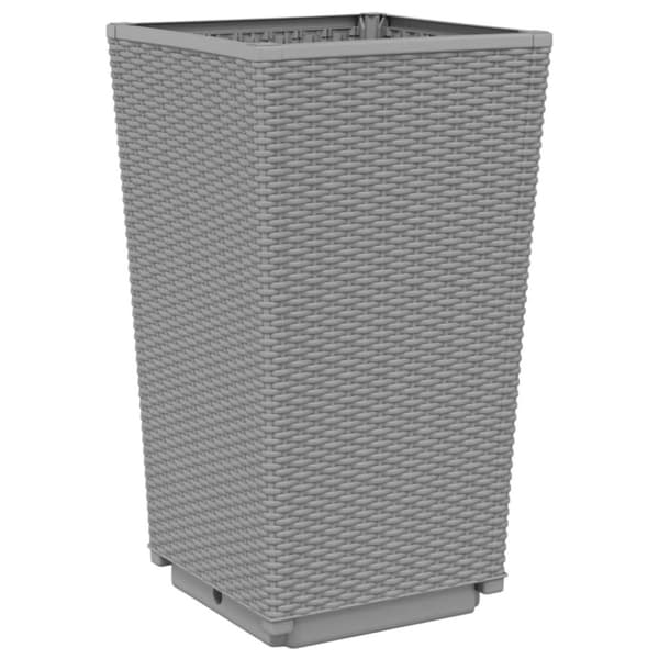 vidaXL Plantekasser 2 stk lysegrå 32,5x32,5x57 cm PP