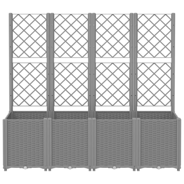 vidaXL Plantekasse med espalier lysegrå 160x40x140 cm PP