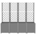 Miniatyrbilde 2 av 8: vidaXL Plantekasse med espalier lysegrå 160x40x140 cm PP