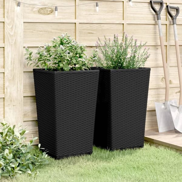 vidaXL plantekurve 2 stk. 32,5x32,5x57 cm PP sort