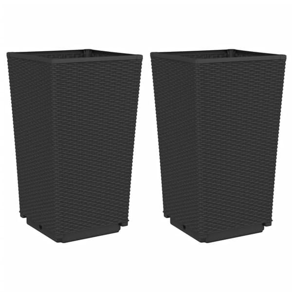 vidaXL plantekurve 2 stk. 32,5x32,5x57 cm PP sort