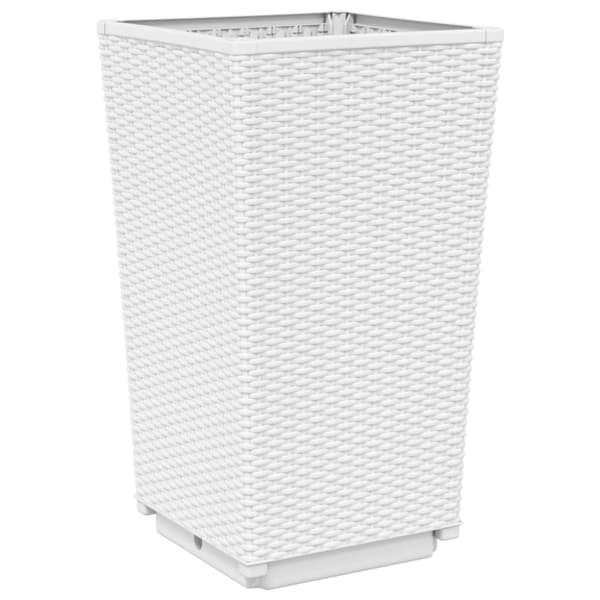 vidaXL Plantekasser 2 stk hvit 32,5x32,5x57 cm PP