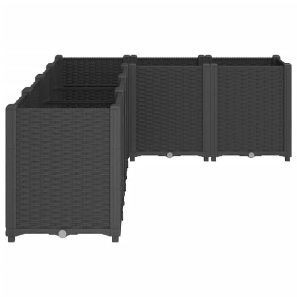 vidaXL plantekasse 160x120x53 cm PP sort