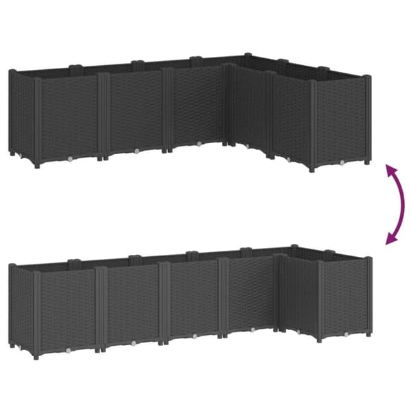 vidaXL plantekasse 160x120x53 cm PP sort