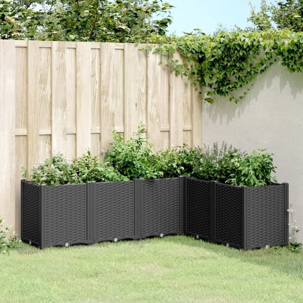 vidaXL plantekasse 160x120x53 cm PP sort