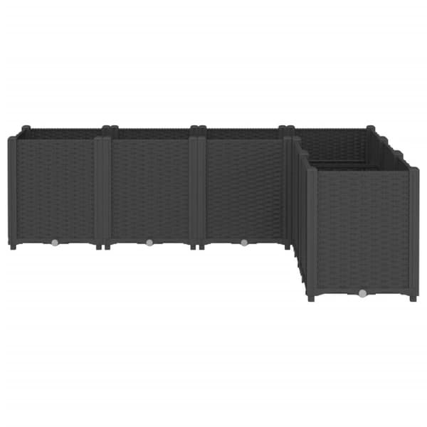 vidaXL plantekasse 160x120x53 cm PP sort