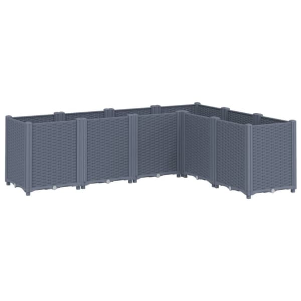 vidaXL plantekasse 160x120x53 cm PP grå