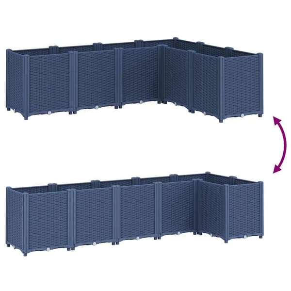 vidaXL plantekasse 160x120x53 cm PP grå