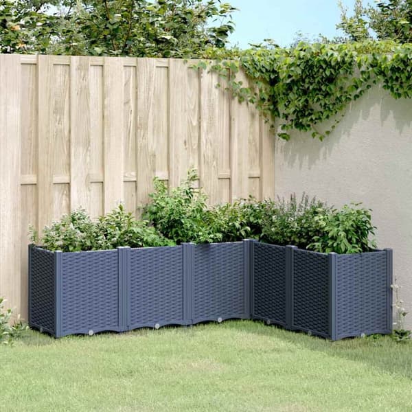 vidaXL plantekasse 160x120x53 cm PP grå