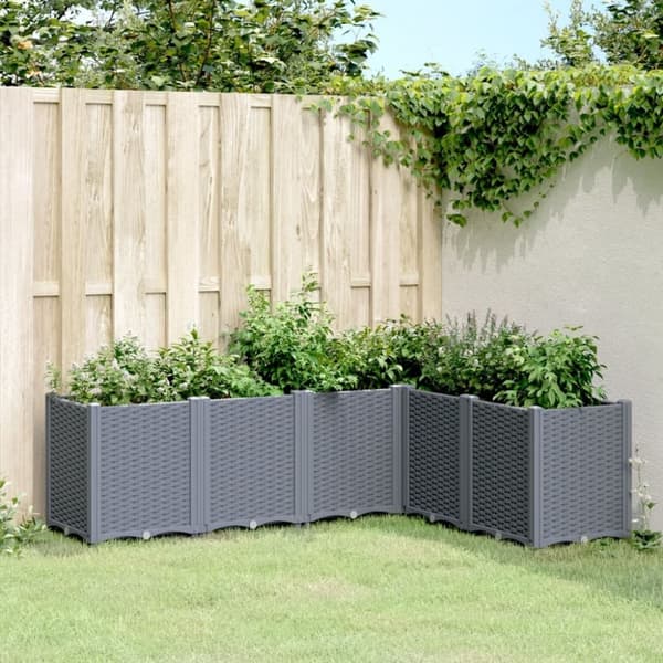 vidaXL plantekasse 160x120x53 cm PP grå