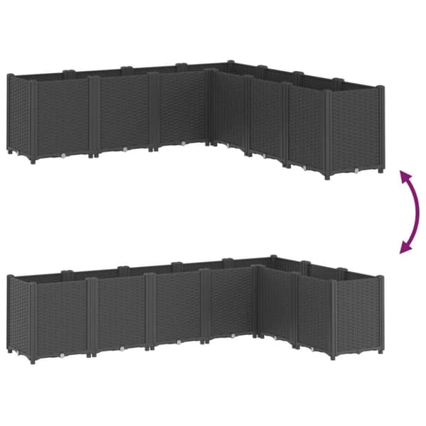 vidaXL Plantekasse svart 160x160x53 cm PP