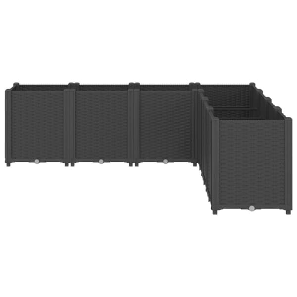 vidaXL Plantekasse svart 160x160x53 cm PP