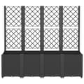 Miniatyrbilde 2 av 8: vidaXL Plantekasse med espalier svart 160x40x140 cm PP
