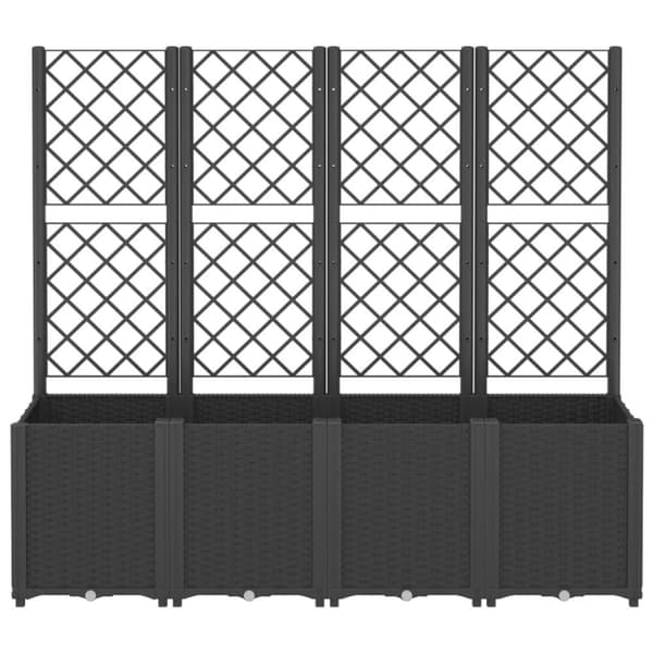 vidaXL Plantekasse med espalier svart 160x40x140 cm PP
