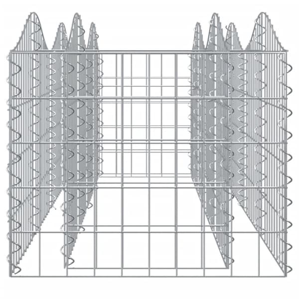 vidaXL buet gabion-højbed 200x50x50 cm galvaniseret jern