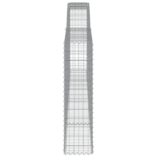 vidaXL buede gabionkurve 25 stk. 400x30x120/140 cm galvaniseret jern
