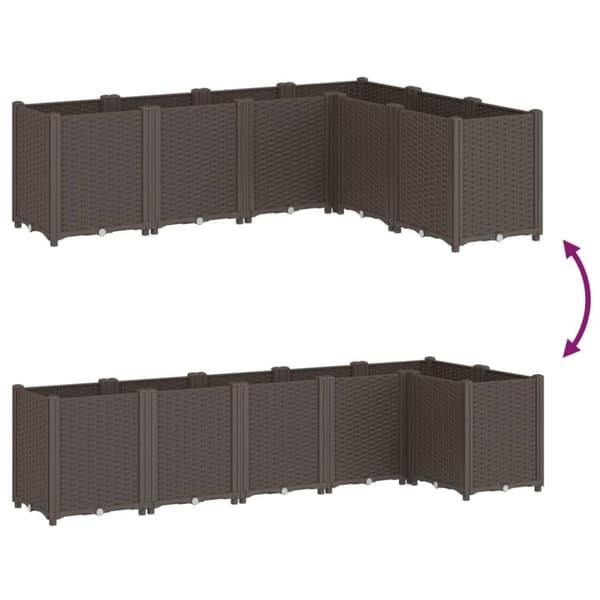 vidaXL Plantekasse brun 160x120x53 cm PP