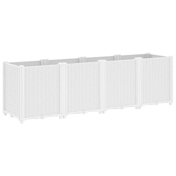 vidaXL Plantekasse hvit 160x40x53 cm PP