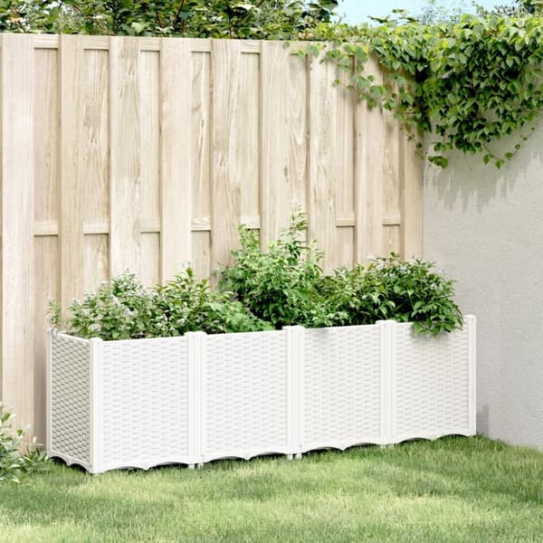 vidaXL Plantekasse hvit 160x40x53 cm PP