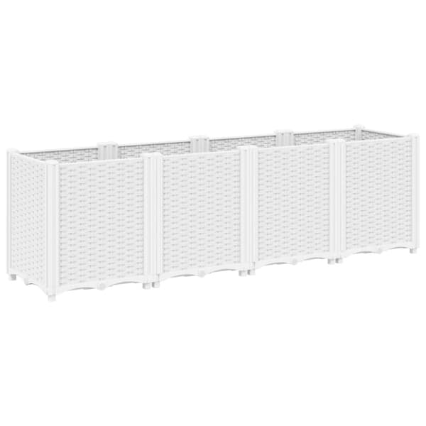 vidaXL Plantekasse hvit 160x40x53 cm PP