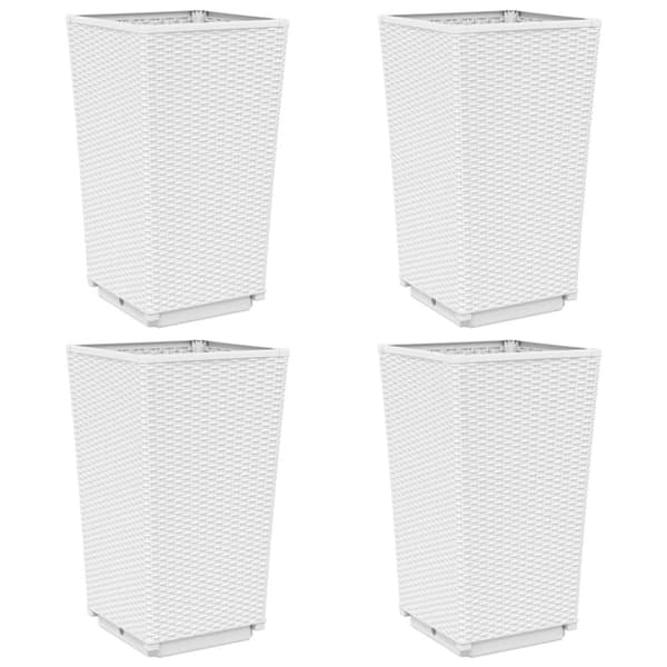 vidaXL Plantekasser 4 stk hvit 32,5x32,5x57 cm PP