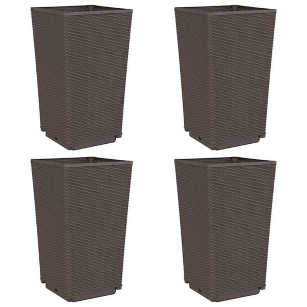 vidaXL Plantekasser 4 stk brun 32,5x32,5x57 cm PP