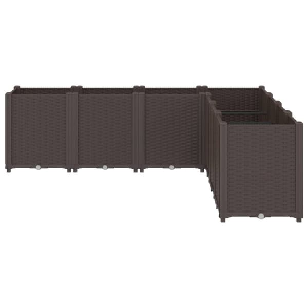 vidaXL plantekasse 160x160x53 cm PP brun