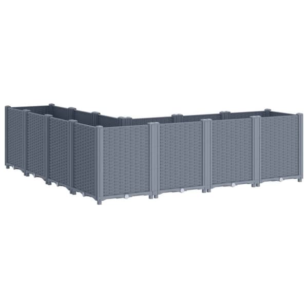 vidaXL plantekasse 160x160x53 cm PP grå