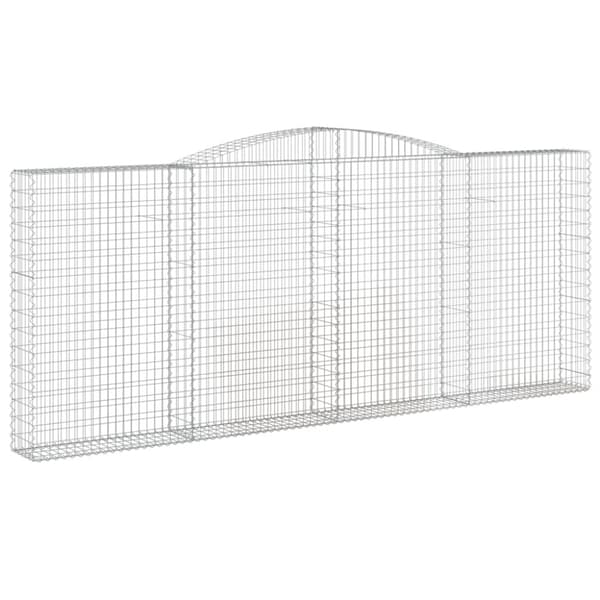 vidaXL buede gabionkurve 9 stk. 400x30x160/180 cm galvaniseret jern