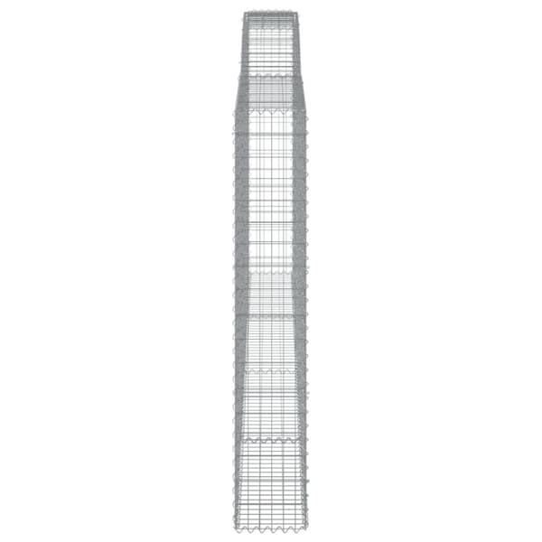 vidaXL buede gabionkurve 15 stk. 400x30x180/200 cm galvaniseret jern