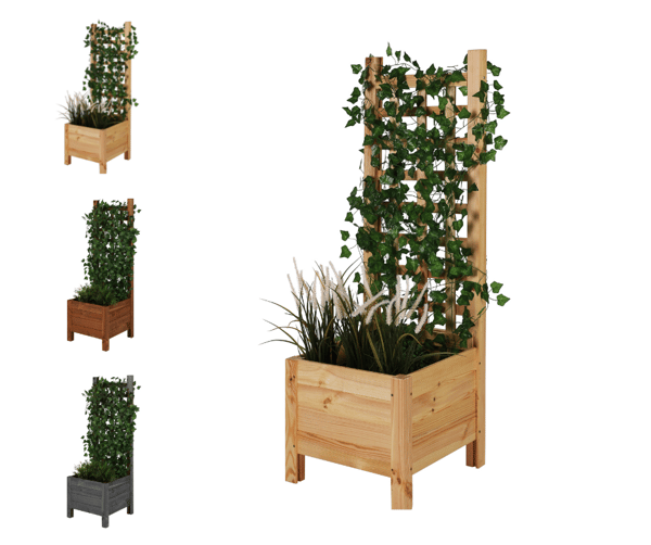 Träkruka med pergola RD-DNC /120x40x40cm/ Naturlig