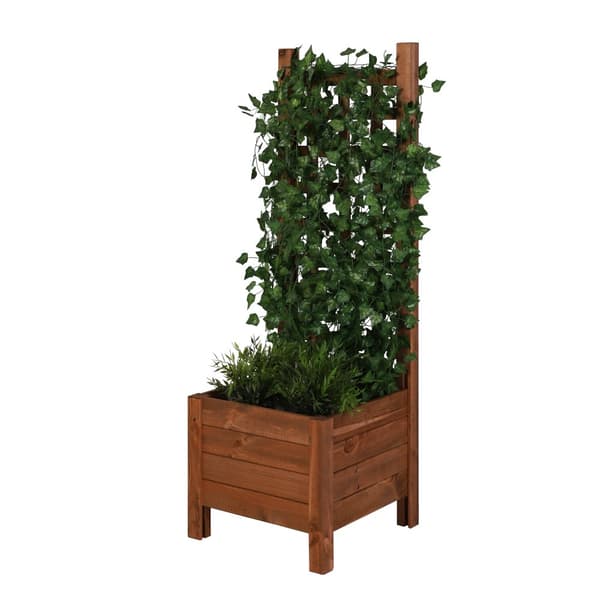 Træplantekrukke med pergola RD-DNC /120x40x40cm/ Brun