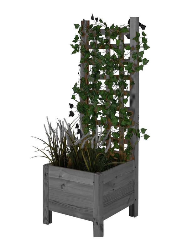 Träkruka med pergola RD-DNC /120x40x40cm/ Grå