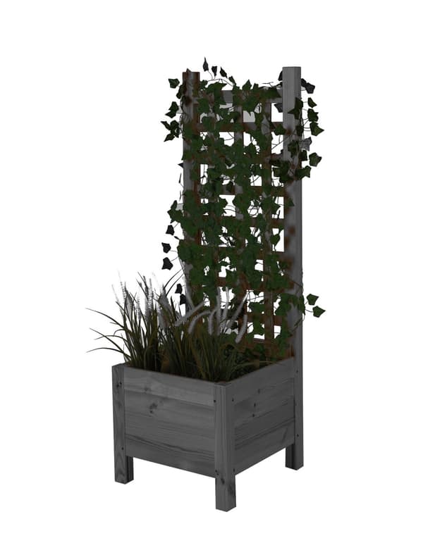 Träkruka med pergola RD-DNC /120x40x40cm/ Grå