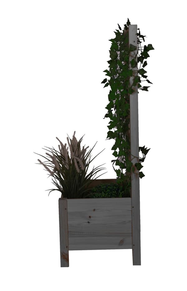 Träkruka med pergola RD-DNC /120x40x40cm/ Grå