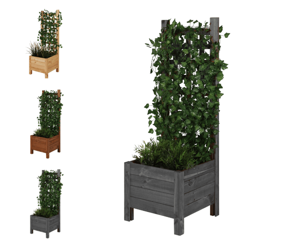 Træpotte med pergola RD-DNC /120x40x40cm/ Grå