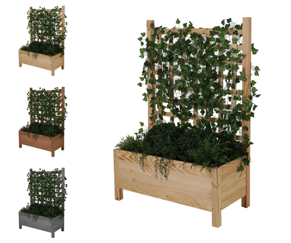 Træpotte med pergola RD-DNC /120x80x40cm/ Naturlig