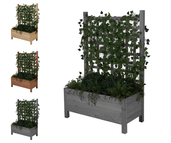 Træplantekasse med pergola RD-DNC /120x80x40cm/ Grå