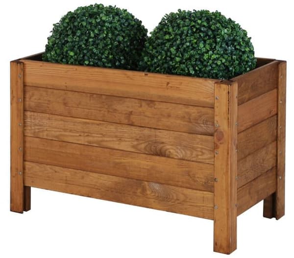 Trälåda för 2 krukor /bredd 60cm/ Justerbart botten/ RDS - Brun