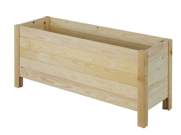 Trälåda för 3 krukor /bredd 88cm/ Bottenjustering / RDS - Naturlig