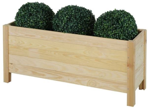 Trälåda för 3 krukor /bredd 88cm/ Bottenjustering / RDS - Naturlig