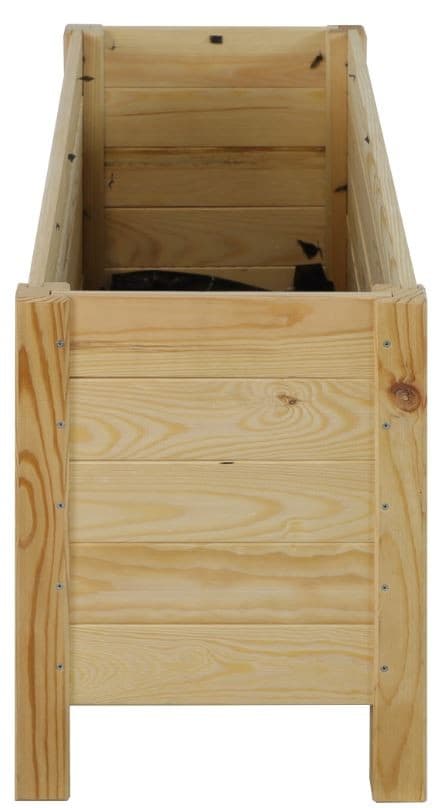 Trälåda för 3 krukor /bredd 88cm/ Bottenjustering / RDS - Naturlig