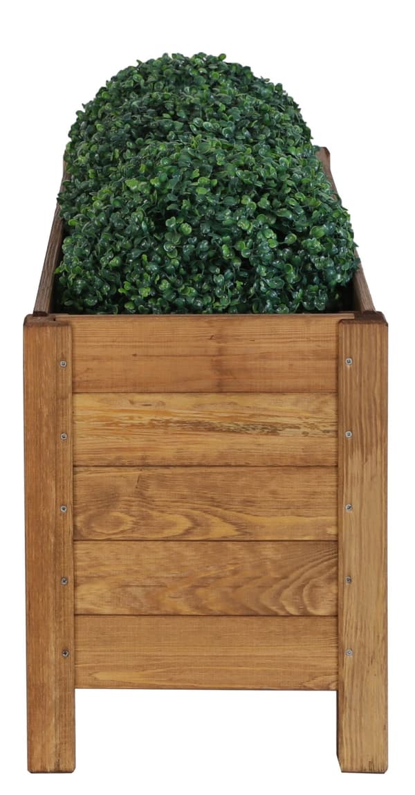 Træ kasse med 3 krukker /bredde 88cm/ Bundjustering/ RDS - Brun