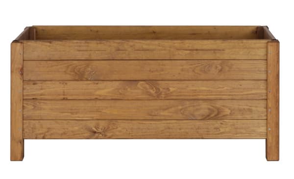 Træ kasse med 3 krukker /bredde 88cm/ Bundjustering/ RDS - Brun