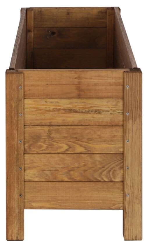Træ kasse med 3 krukker /bredde 88cm/ Bundjustering/ RDS - Brun