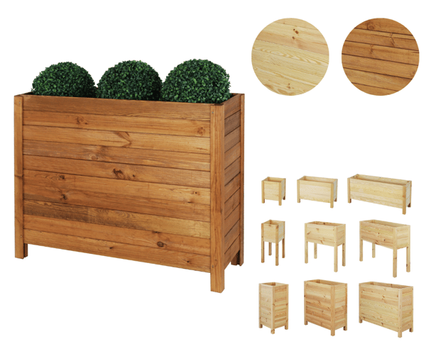 Høj plantekasse /bredde 88 cm/ Bundjustering / RDS - Brun